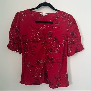 Madewell Button Front Floral Top